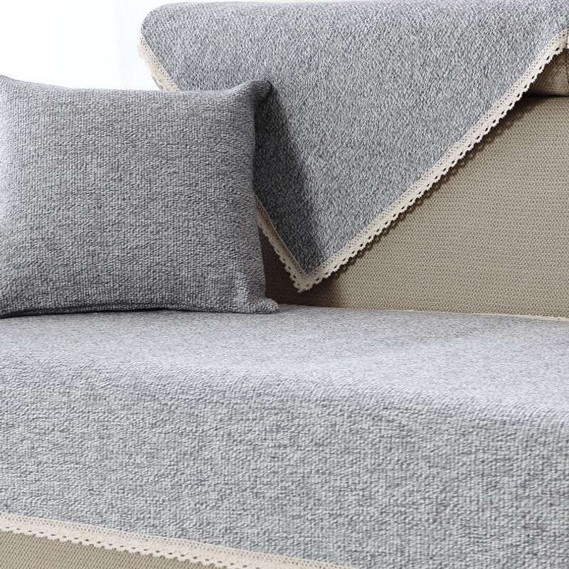

Linen Sofa Cushion Cover All Year Round Neutral Modern Sofa Towel Cover Full Covered Non-Slip Fabric Cotton Linen 2025 New Arrival Summer Medium Gray-cotton lace 60*60cm