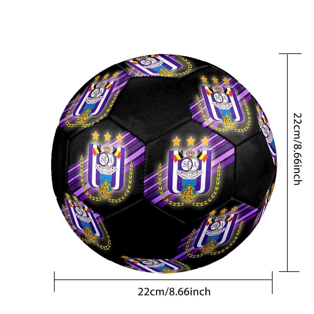 SIZE 5 RSC Anderlecht Soccer Ball Colorful All Ages Machine Stitched PVC Competition Ready Durable High-Bounce