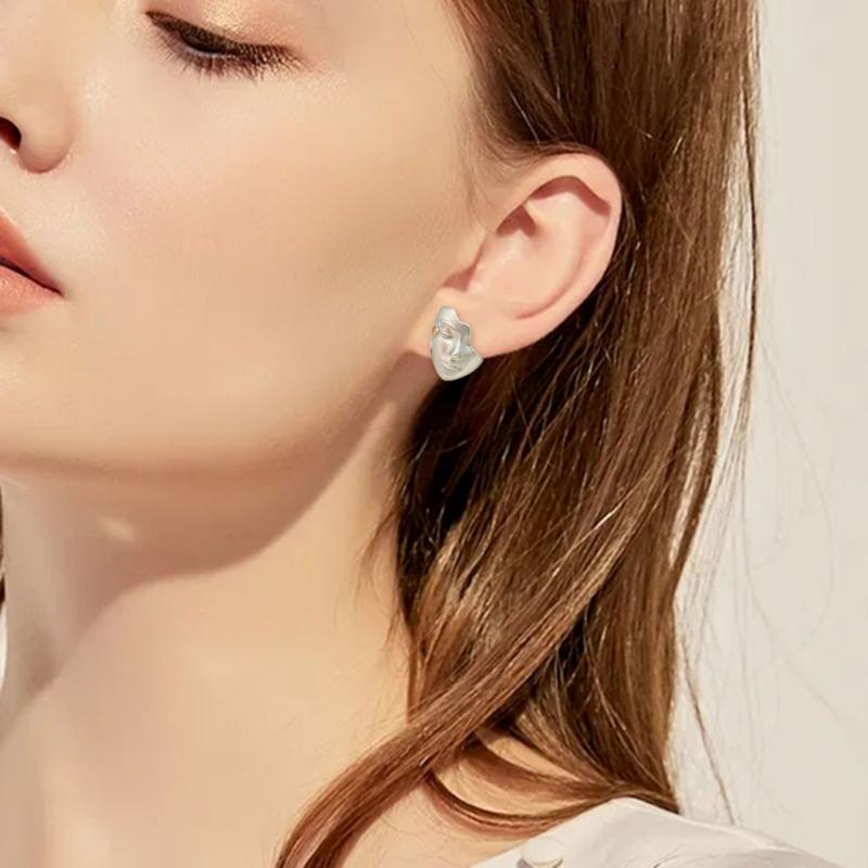 Fashion Mask Face Shape Earrings Exaggerated Artistic Design Alloy Texture Suitable for Youthful Women Various Event