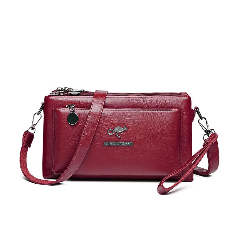 Damen-Mehrschichttasche, weiches Leder, Muttertasche, Umhängetasche für mittleres Alter, kleine Umhängetasche