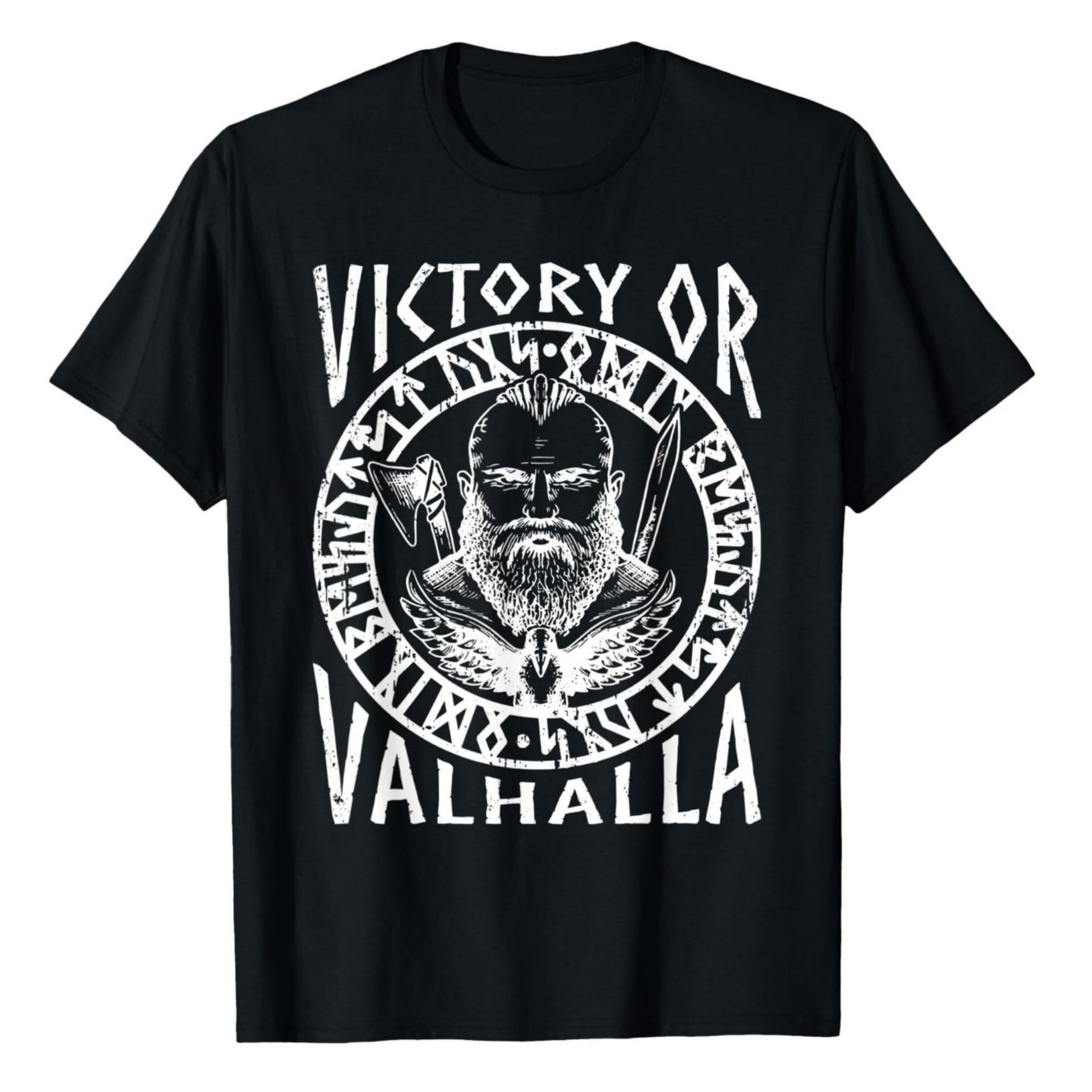 

Victory Valhalla nordic Warrior Shield Bold TShirt 100 Cotton ONeck Short Sleeve Summer Casual Mens Tshirt Streetwear S