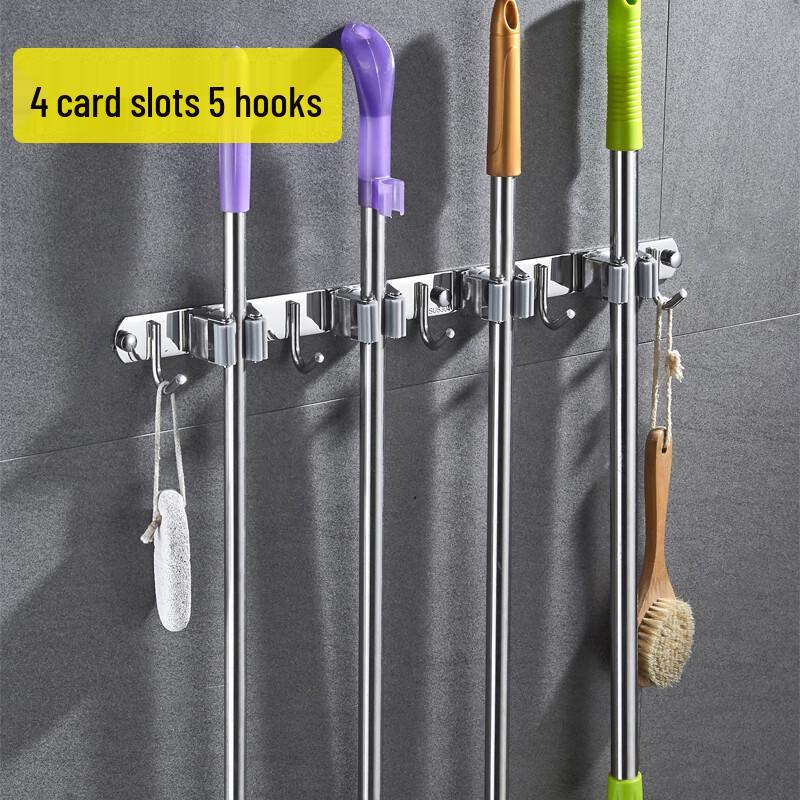 Honggong Stainless Steel Mop Broom Holder Rack