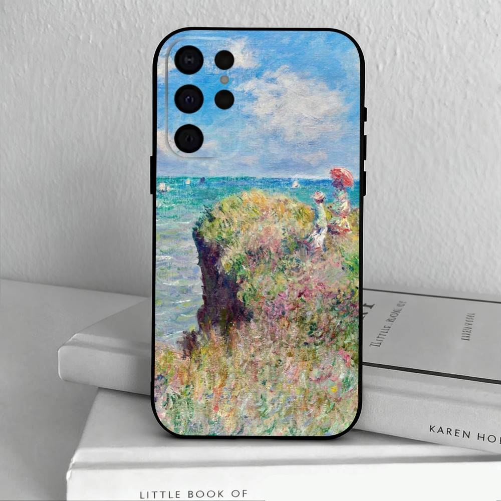 C-Claude-M-Monet-T Phone Case For Samsung S25,S24,S21,S22,S23,S30,Ultra,S20,Plus,Others Soft Black Case
