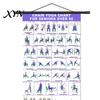 Wellness Wall Art Chair Yoga Chart, Canvas Poster with Hanging Rod And Rope, Gentle Movement Guide Chart for Seniors Beginners Home Stretching