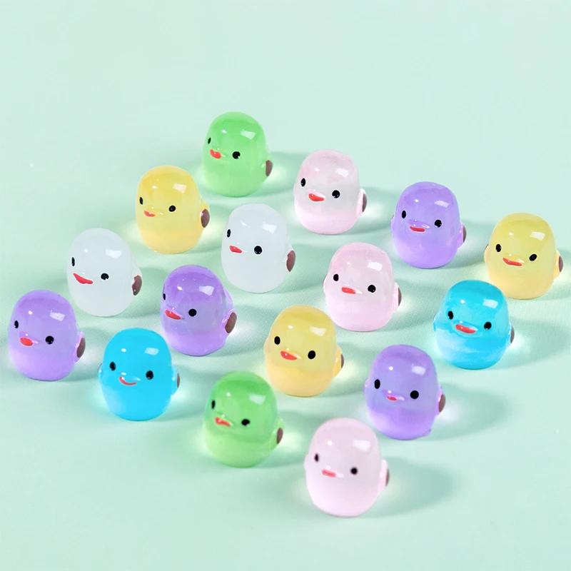 50-300Pcs Cartoon Luminous Chick Miniature Resin Figurines DIY Landscape Decoration Creative Home Decoration Accessories Gifts