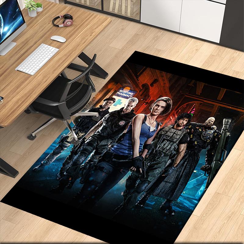 Resident Evil Printed Carpet, for Office Chair Living Room Bedroom Kitchen Room Decor Gifts.
