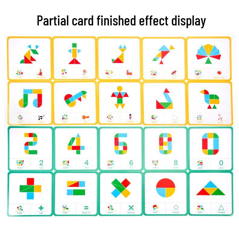 Cross-Border Geometric Tangram Puzzle: Children's Educational Toy for Early Learning and Cognitive Development.