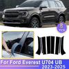 For Ford Everest U704 UB  2024 2025 Car Glossy Black Window Door Column BC Pillar Post Cover Trim Stickers Accessories Decal