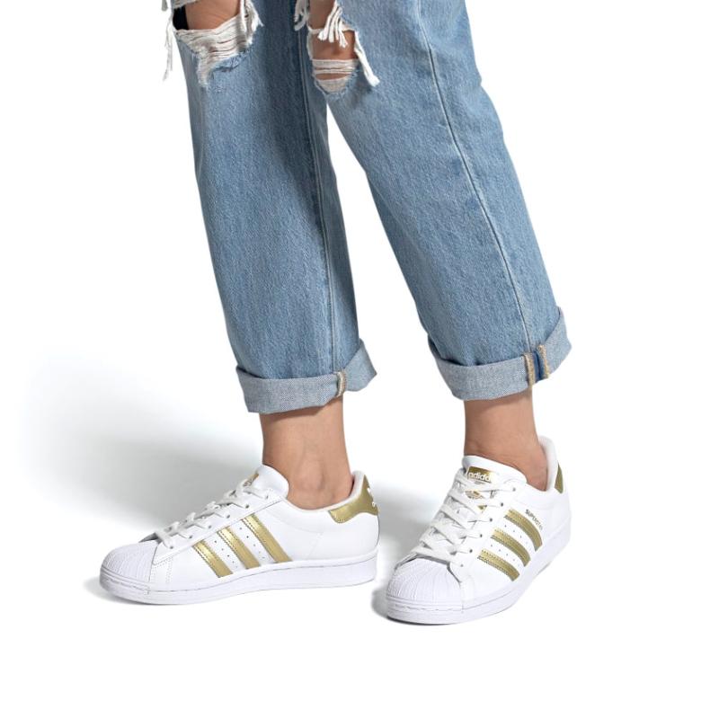 Adidas Women's Superstar 'White Gold Metallic' Women's Sneakers FX7483