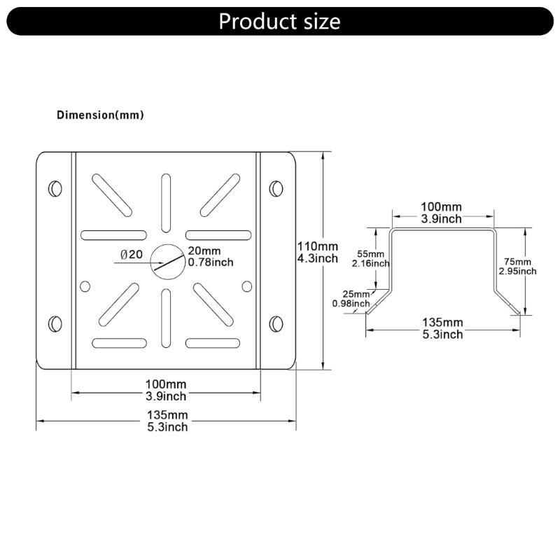652F Space Saving Stainless Steel Camera Support Brackets Secure Fixing for Solars Panel Security Cameras LED Light