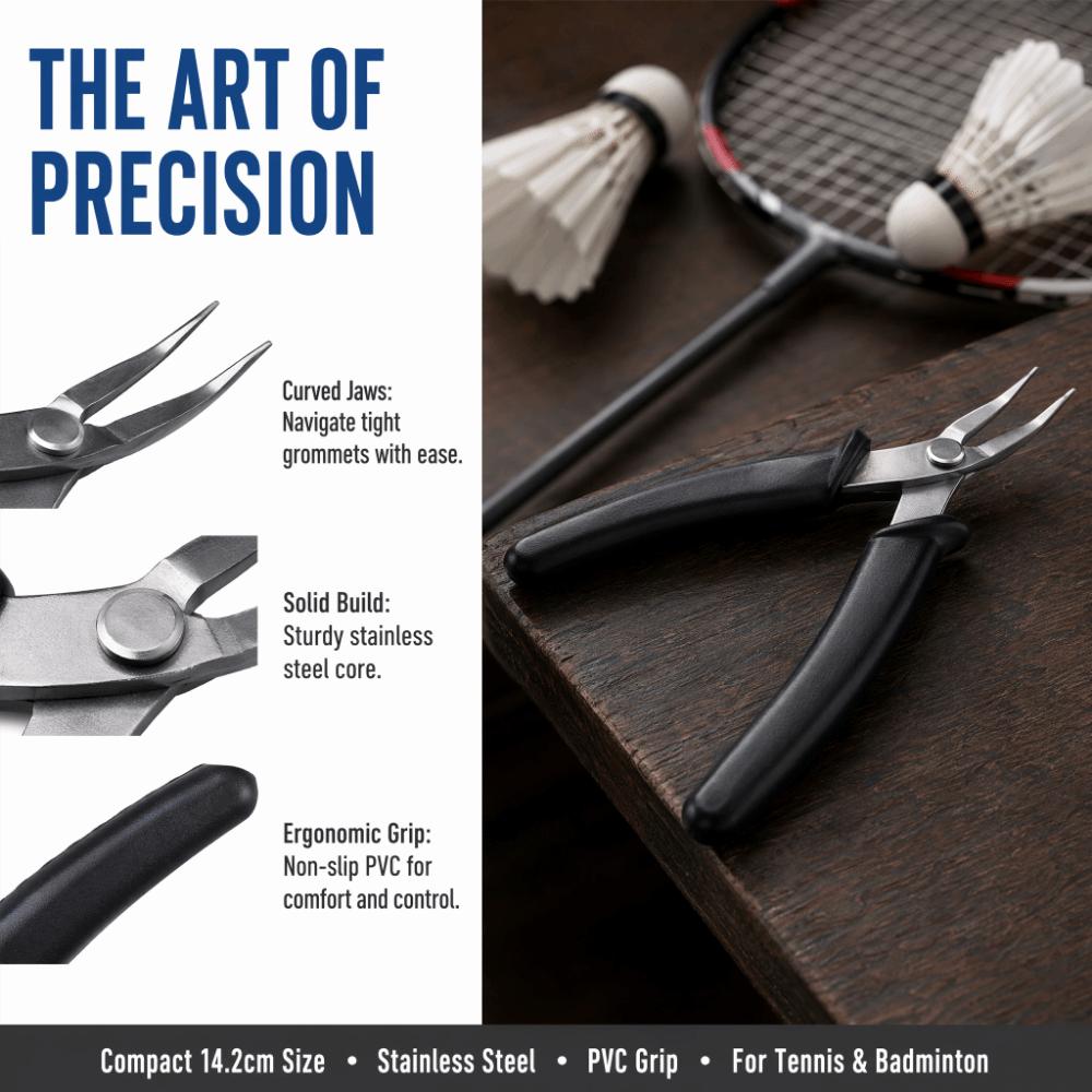 Ergonomic Handle Racket Stringing Pliers PVC Grip Curved Nose Pliers Tennis Rackets