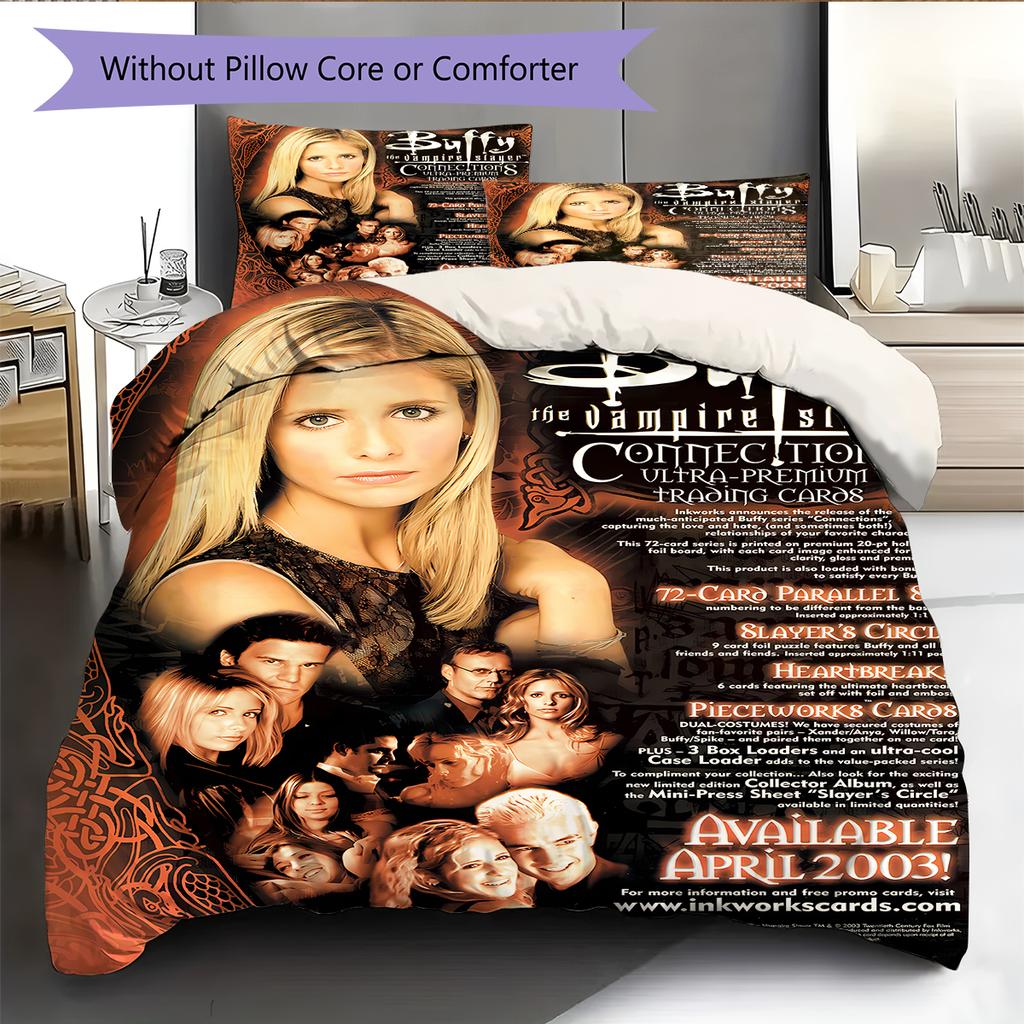 Buffy the Vampire Slayer Pattern Bedding Home Decoration Birthday Gift (1 * duvet cover + 2 * pillowcase, without core)