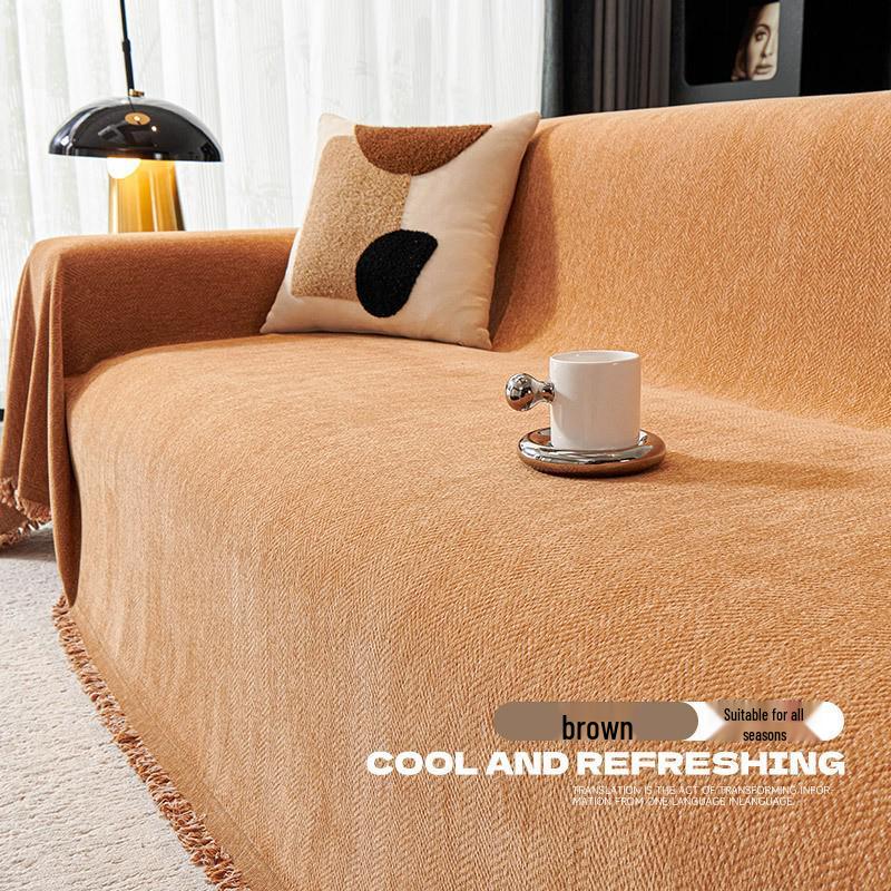 Chenille Minimalist Sofa Cover – Universal Anti-Scratch, All-Season Protector