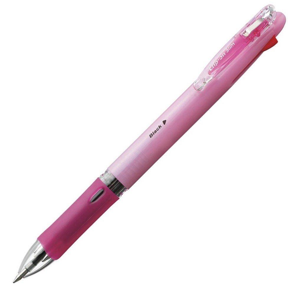 

Zebra ballpoint pen slim 4C pastel pink 10 pieces 4-color clip-on B-B4A5-WP