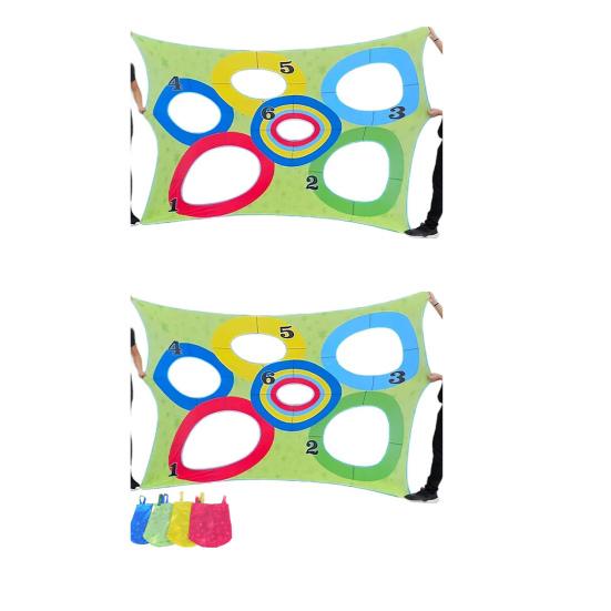 Fun Toss Target Game Set with 4 Jumping Bags Focus And Concentration Game Backyard Party Entertainment for Kids