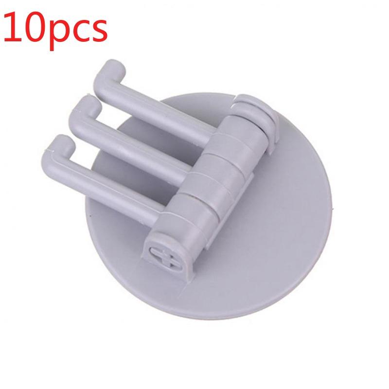 Universal Plastic Towel Hook 3-Split Rotating Holder Bathroom Door Back Hanger