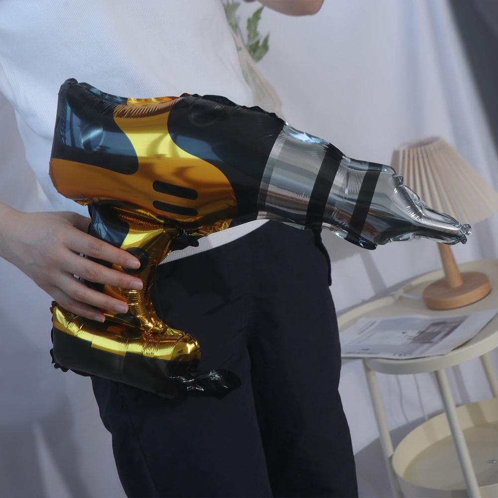 Aluminum Film Power Drill Hammer Modeling Balloon Cartoon Hand Holding Balloon  Father's