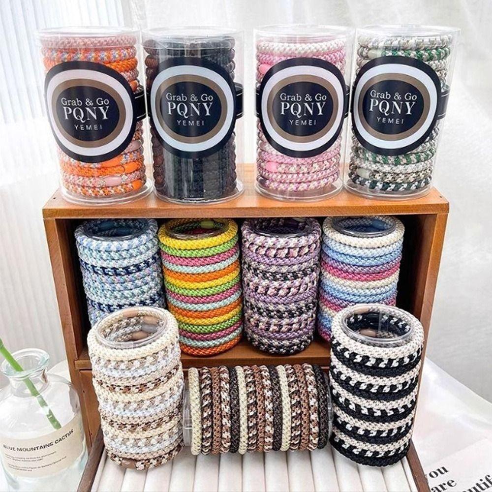 15Pcs/Set Braided Twisted Hair Rubber Bands High Elastic Ponytail Hairbands Hair Accessories