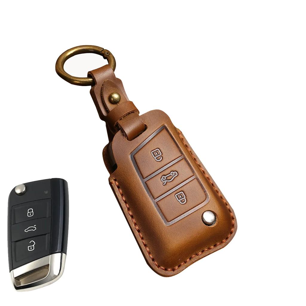 Car Key Case Cover for Volkswagen VW Golf 7 Gti Mk7 R Touran Skoda Octavia 3 Superb Karoq Kodiaq Seat Leon Mk3 Ateca Accessories