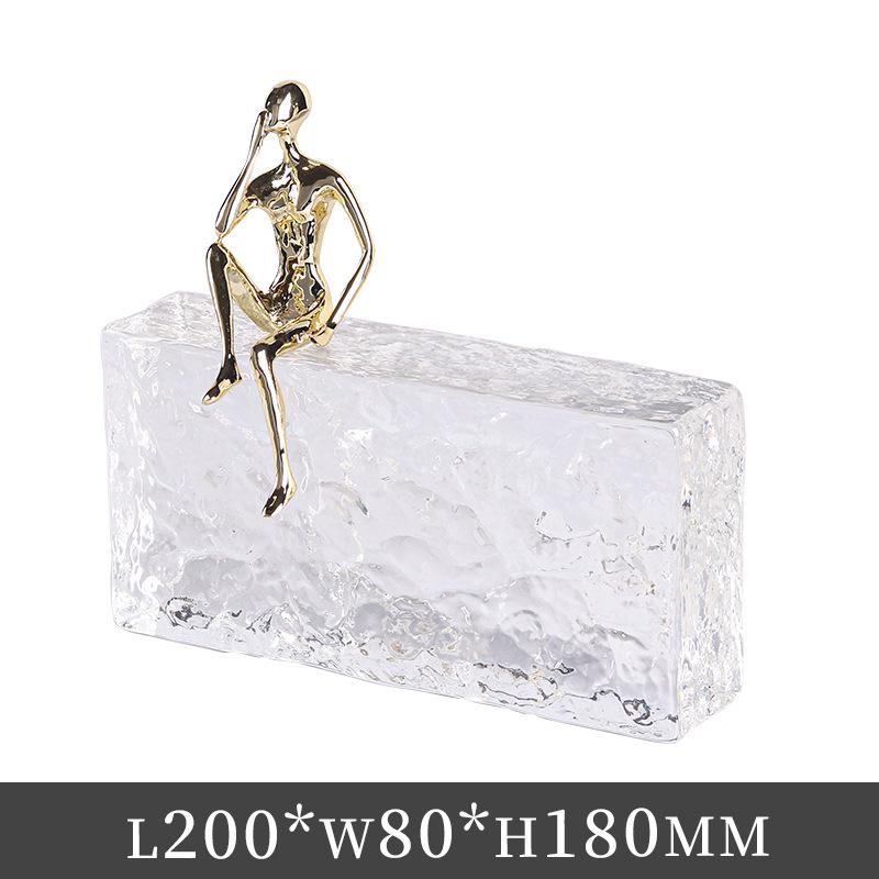 Luxury Crystal Sitting Figure Sculpture for Home Decor