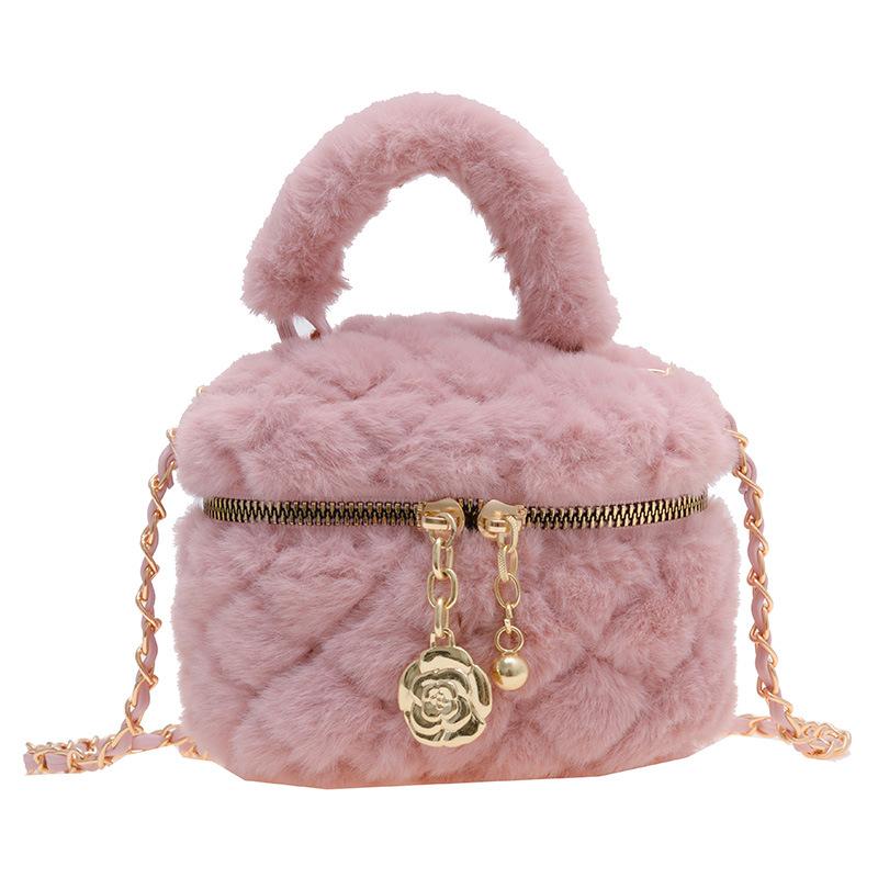 Mini Single-shoulder Crossbody Children's Bag with Diamond Pattern Chain Strap