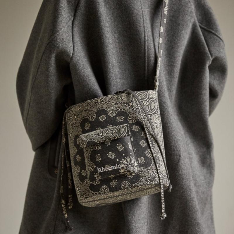 Rheemin Paisley Bucket   Charcoal Black