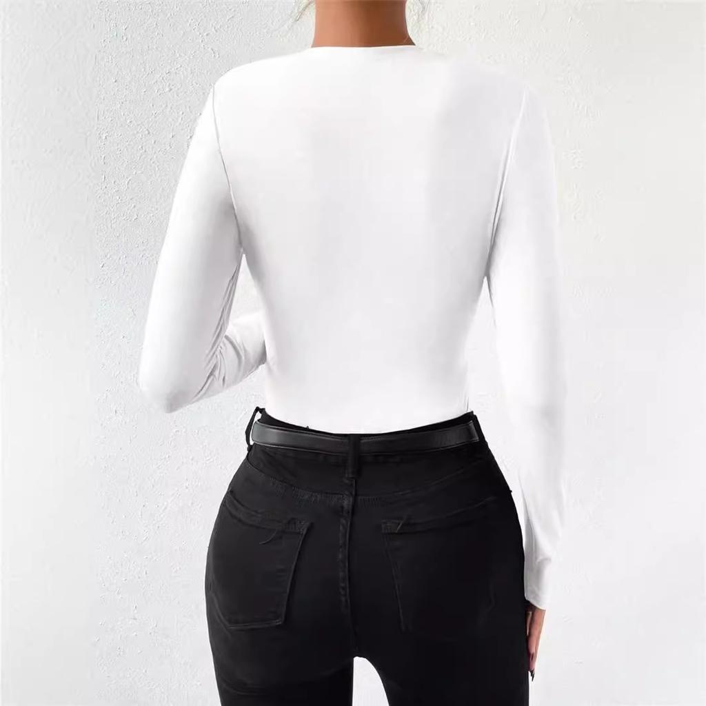 Women's Spring&Summer Slim and Skinny Drawstring Long Sleeve Jumpsuit