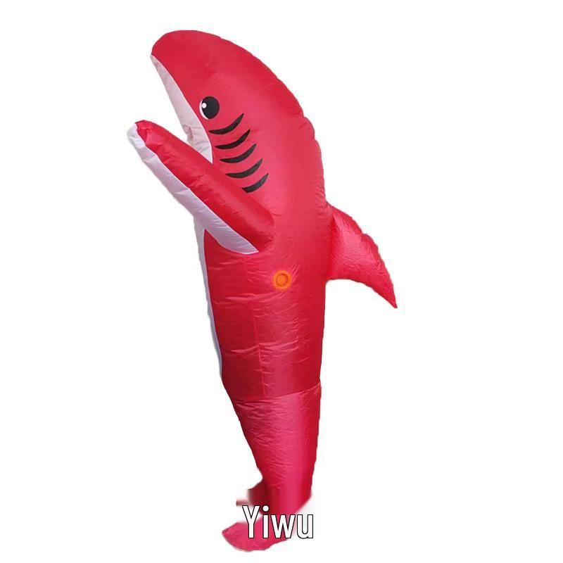 Costume gonflable de requin bleu à grande gueule transfrontalier pour Cosplay, Fête d'Halloween ou Plaisir à Chevaucher