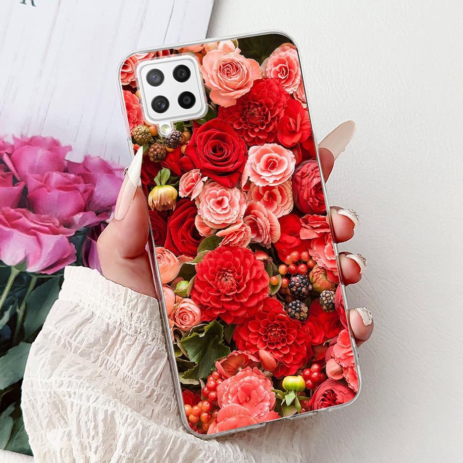 For Samsung Galaxy A22 4G Case Coloful Flowers Painted Cover Soft Slim Phone Case For Samsung A22 A 22 Galaxy A42 5G Fundas Bags