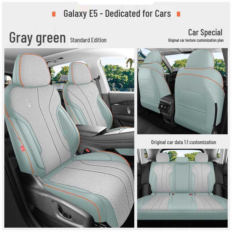 All-Season Breathable Linen/Hemp Seat Covers for Geely Galaxy E5 - Full Coverage