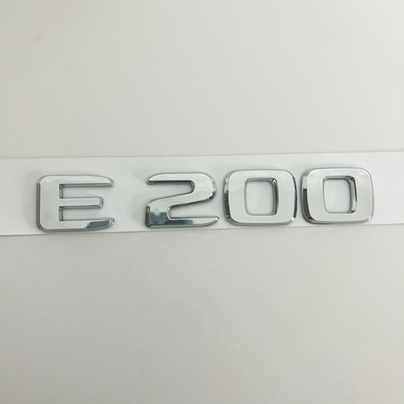 Black Silve Letters E200 E260 E300 E400 E220d E350e E300de 4Matic ABS Emblem for Mercedes Benz W213 Car Trunk Logo Sticker