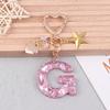 Cute  Bling Keychain A To Z Initial Letter Love Heart Star Pink For Women Girls Bag Cup Pendant Key Chain Accessories
