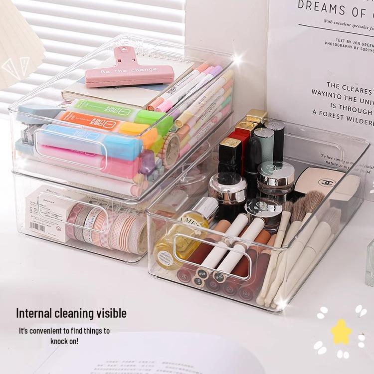 Transparent Acrylic Cosmetic Storage Box for Desktop and Skincare Essentials