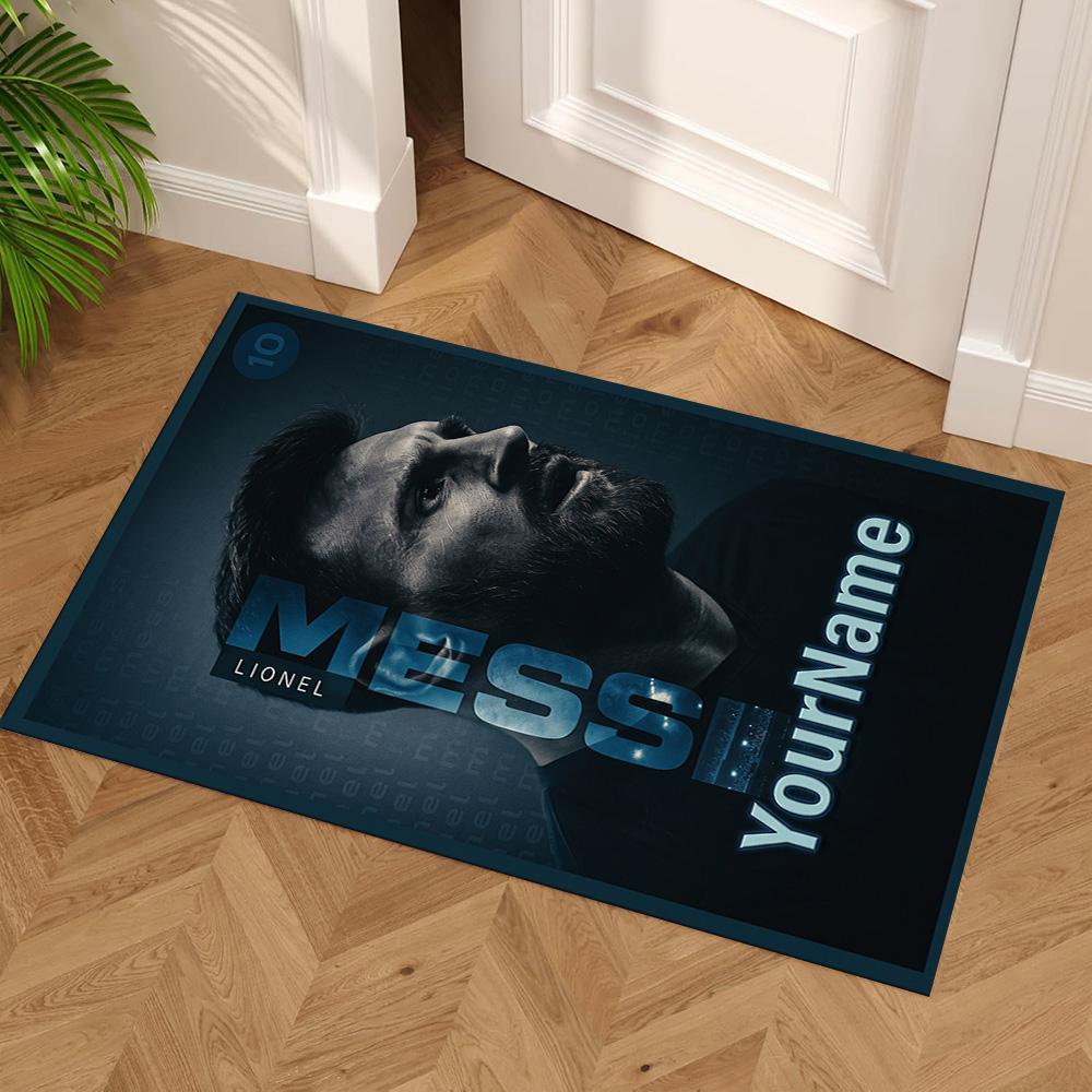 Messi Customize Your Name Carpet Design for Living Rooms Foyer Outdoor Game Room Antislip Carpet Decorate Offices Perfect Gift for Women/Men