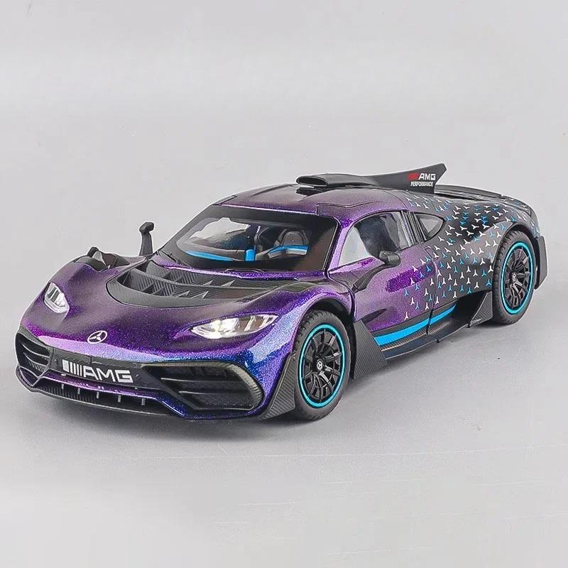 1:24 SLR ONE Sports Car Toy Model Light Music Pull Back Lift Tail Wing Simulation Supercar Miniature Models Collection Gifts