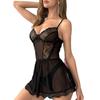 Sensual See-through Ballet Style Lingerie Dress with Waist-Cinching Cut-outs