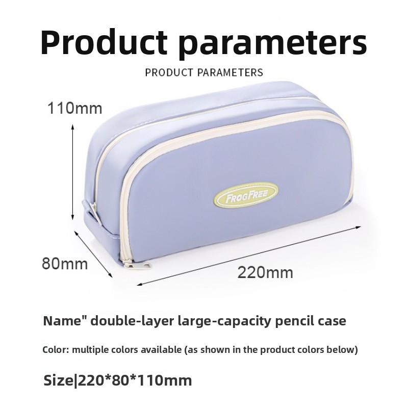 Simple Large-capacity Pencil Case, High-value Double-layer Stationery Case, Girls' Male Korean Pencil Case, Stationery Bag.