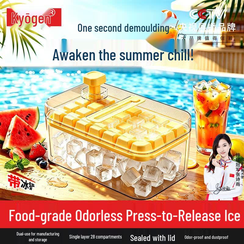 Ice Cube Maker with Press and Storage