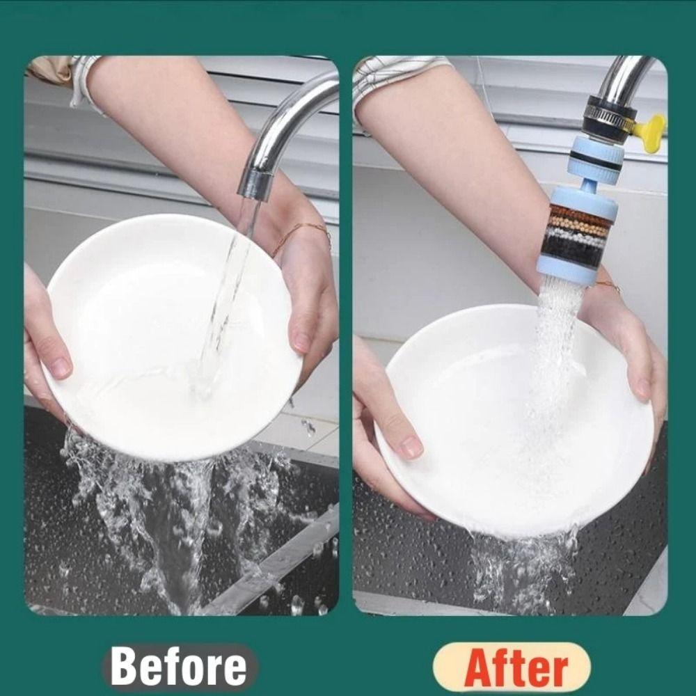 5Pcs 6-Layer Filter Filter Water Purifier Kitchen Faucet Extender  Bathroom Accessories