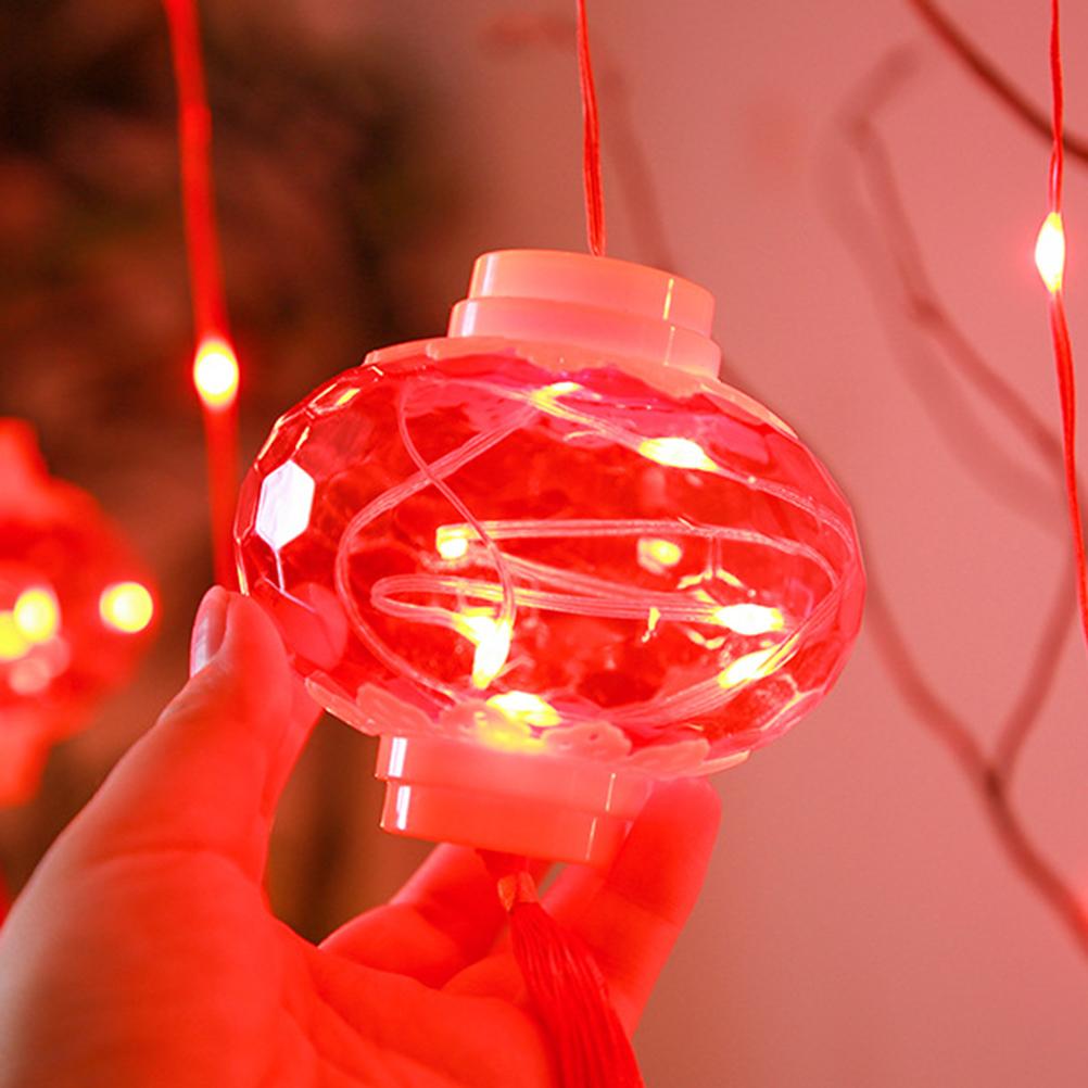 2022 New Year Red Lantern Curtain String Lights LED Spring Festival Fairy Light Street Festoon