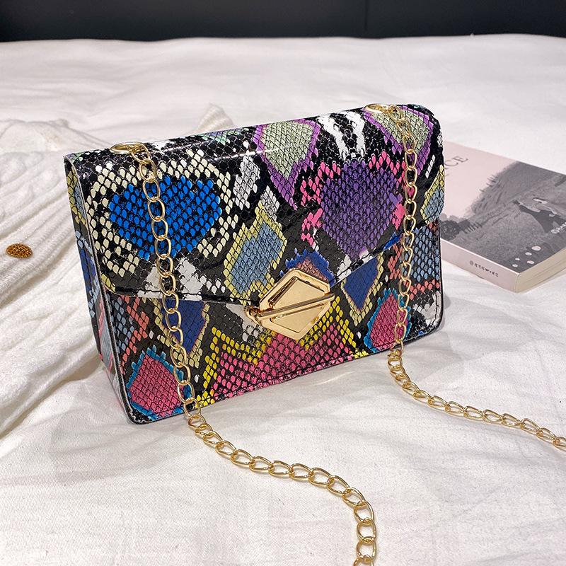 Fashion Chain Single Shoulder Snake Pattern Women's Bag New Printed Versatile Messenger Bag