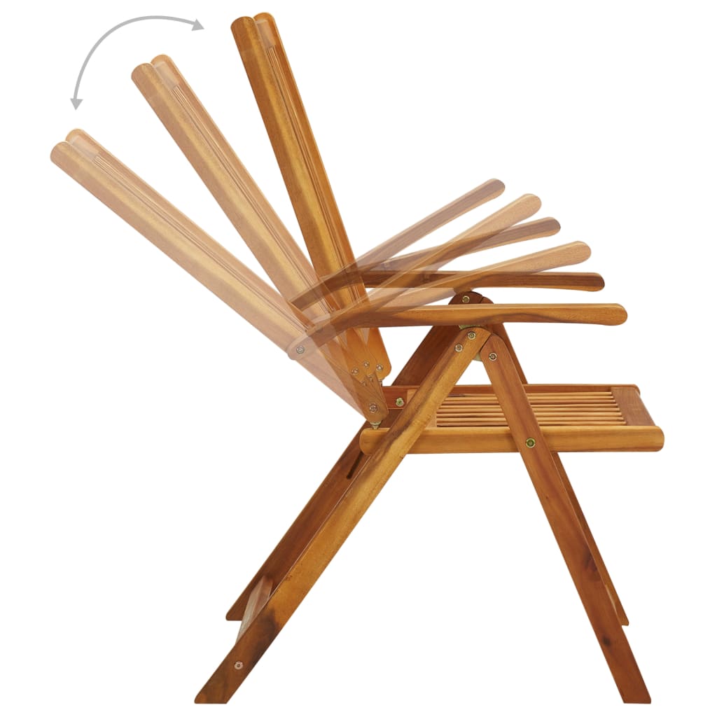 Foldable Garden Chairs 3 pcs with Cushions Solid Acacia Wood