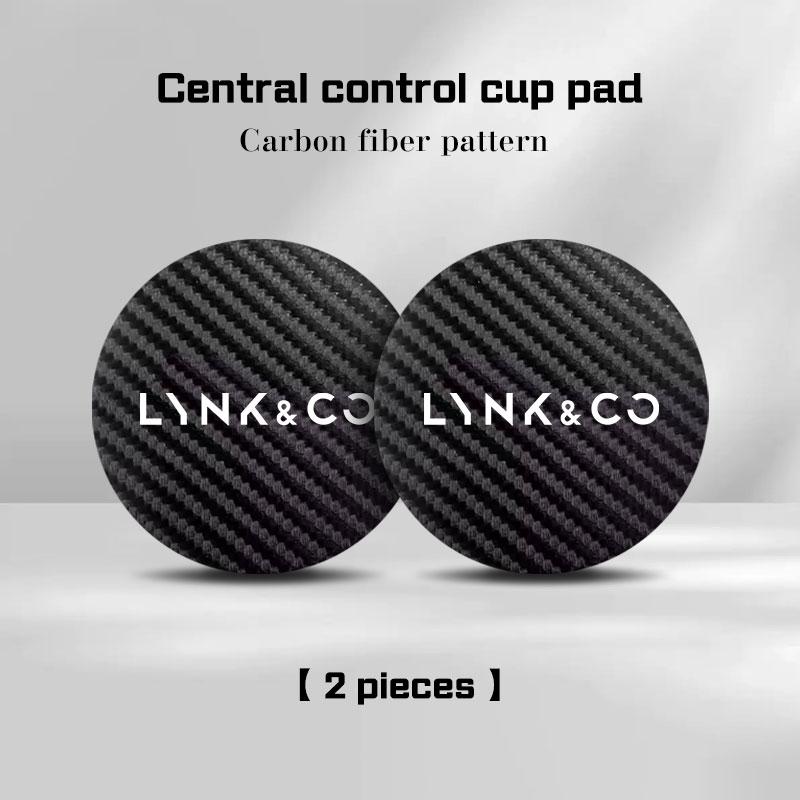

For LYNK&CO 01 02 03+ 05 06 09 PHEV 09 MHEV 2Pcs Leather Car Interior Coaster Mat Water Cup Pads Anti-slip Cushion Accessories