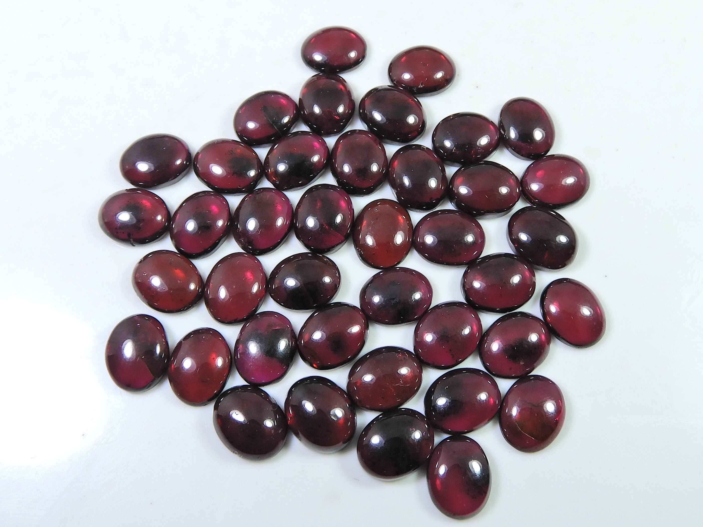 

8X9MM Natural Red Garnet Oval Cabochon Loose Gemstone 40Pcs Lot RQ-1582