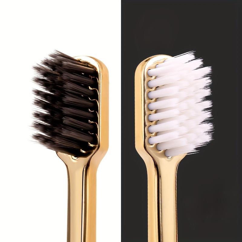 2Pcs Luxury Soft Toothbrushes, ultra-soft microfiber bristles with non-slip handles. Gentle care for sensitive teeth and gums.