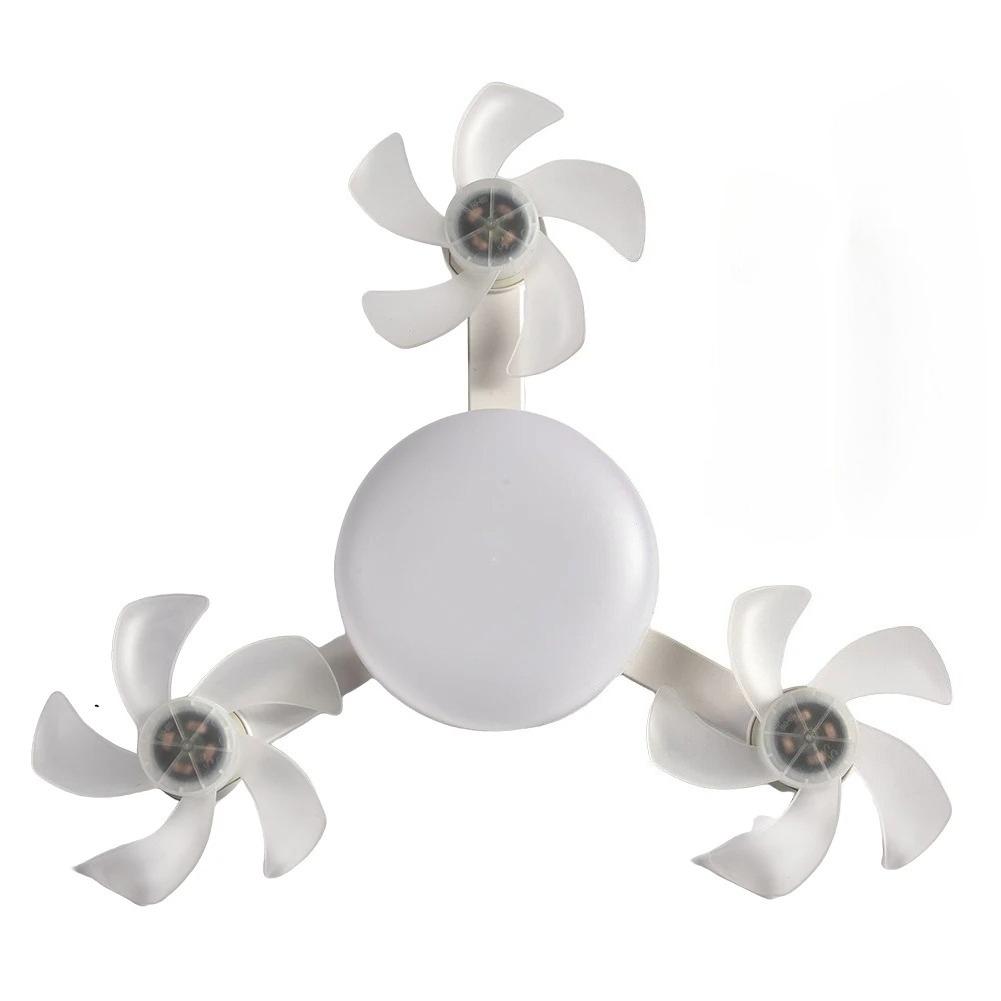 Drone Design Silent Ceiling Fan Light E27 Base Remote Controlled Dimmable 3 Color LED Ceiling Fanlight for Living Room Bedroom