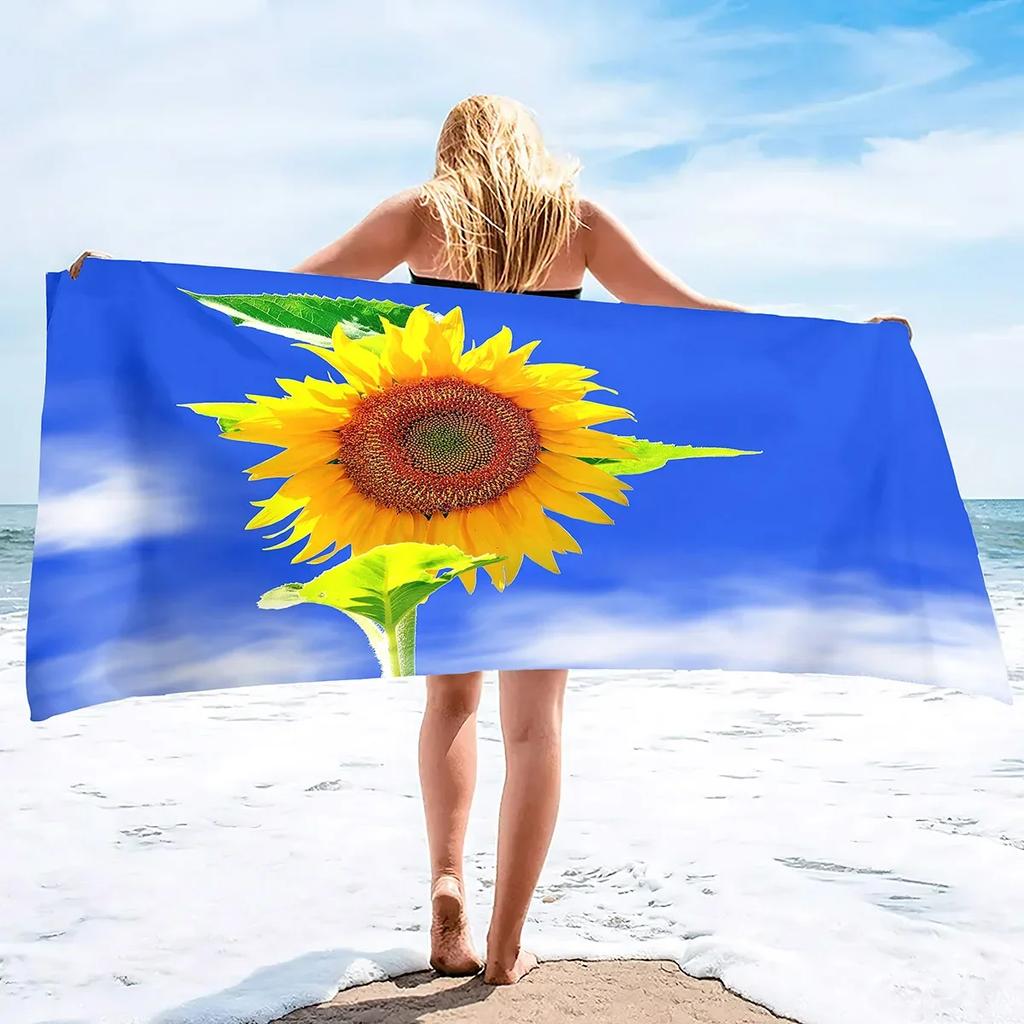 Sunflower Oversized Sand Free Beach Towel Large Quick Dry Beach Towels Bath Beach Pool Gym Travel Bath Towel for Swimming Sports