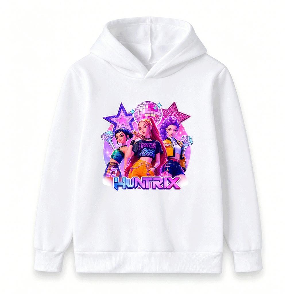 Kids Boys Girls Hoodie Sweatshirt Cute 3D Holographic K-pop Girls Print Casual Long Sleeve Pullover for Daily Party Wear