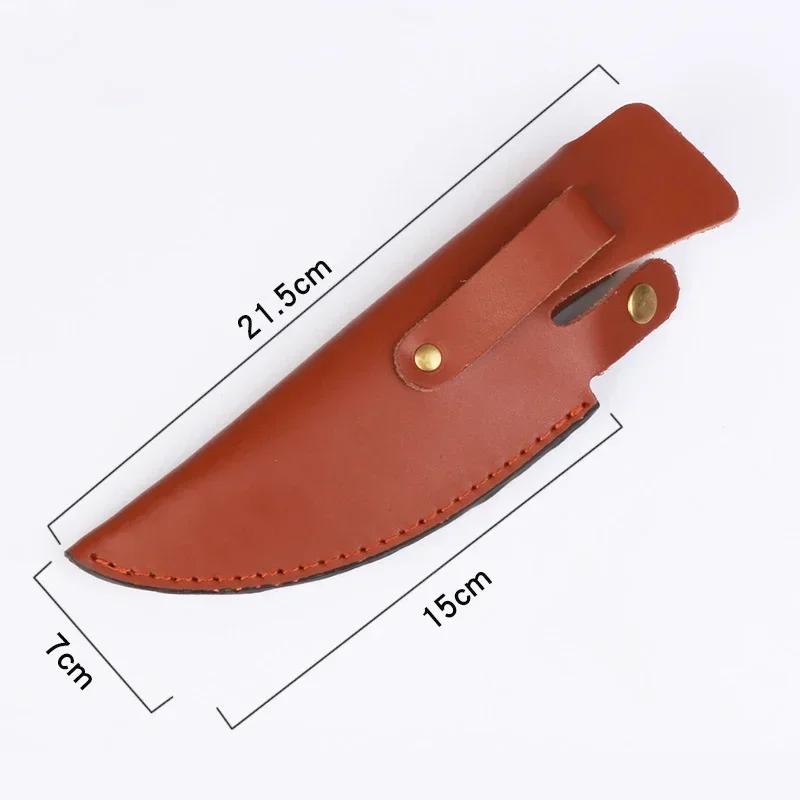 Knife Sheath Kitchen Knife PU Sheath With Belt Loop Pocket Multi-Function Tool Portable Knife Protective Cover Leather Sheath