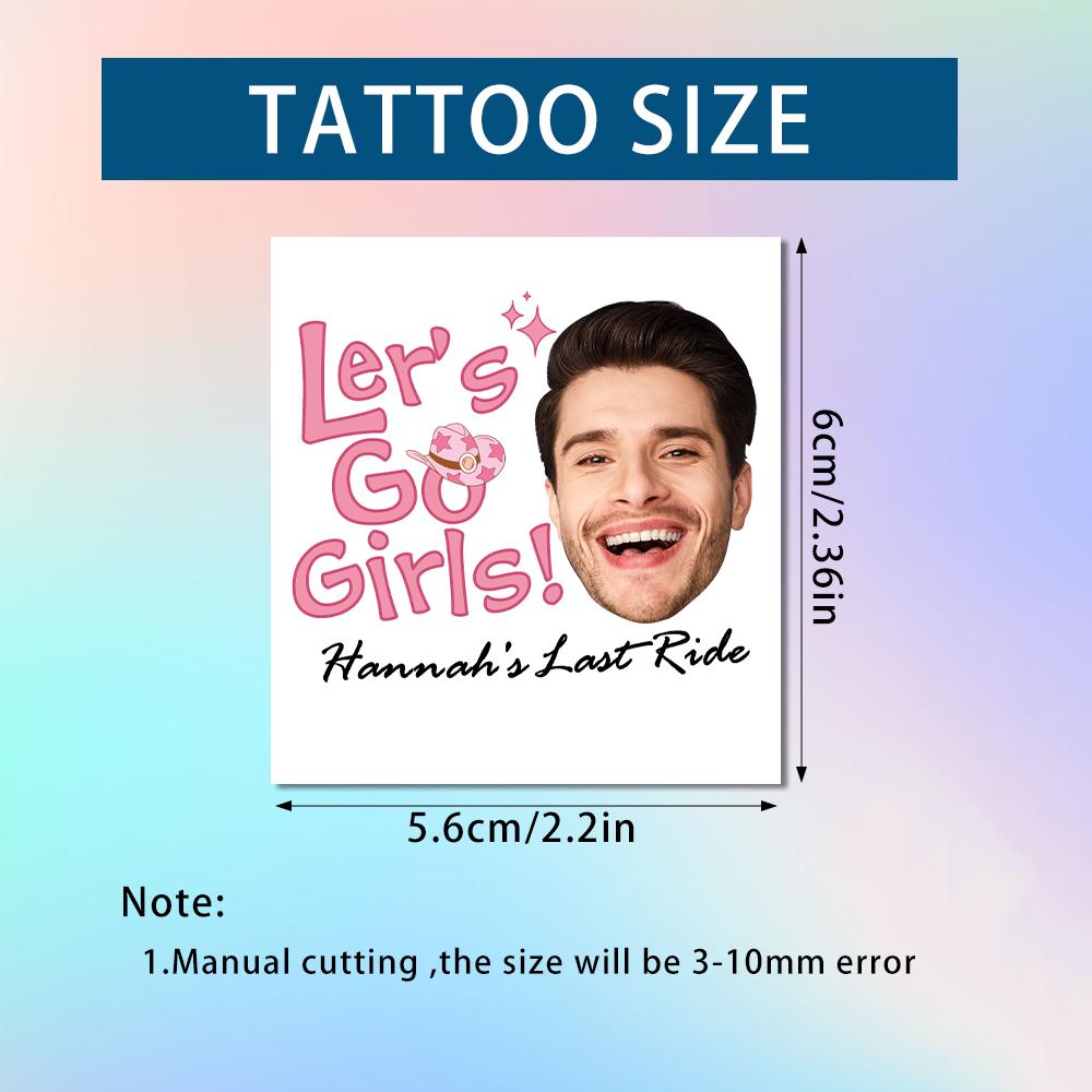 

15pcs Custom Bachelorette Party temporary tattoos Personalized Groom Face Photo and Name Tattoos pink cowboy Party Decorations